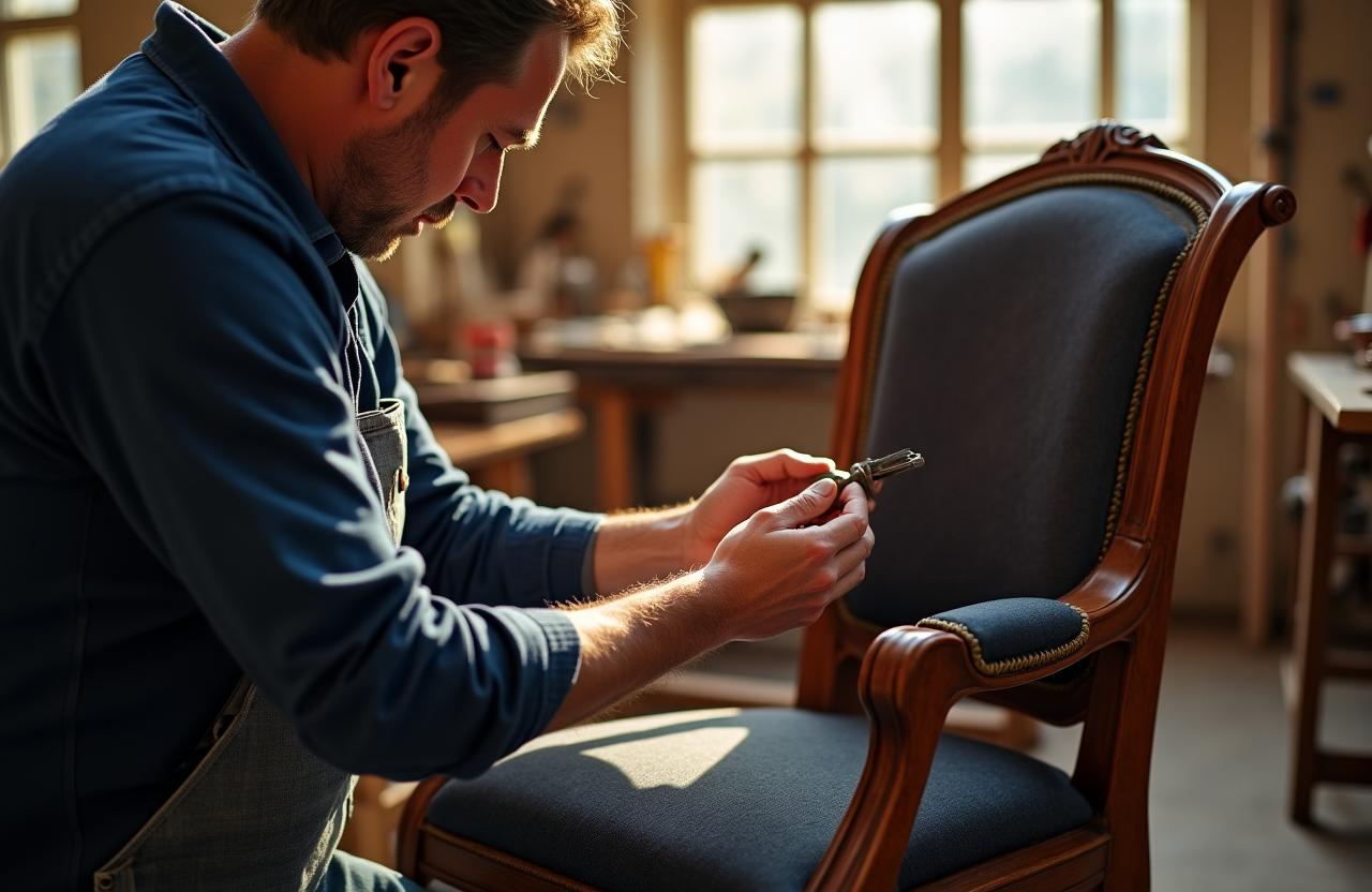 Artystyczna renowacja zabytkowego fotela w warsztacie XPCOM SP Z O O