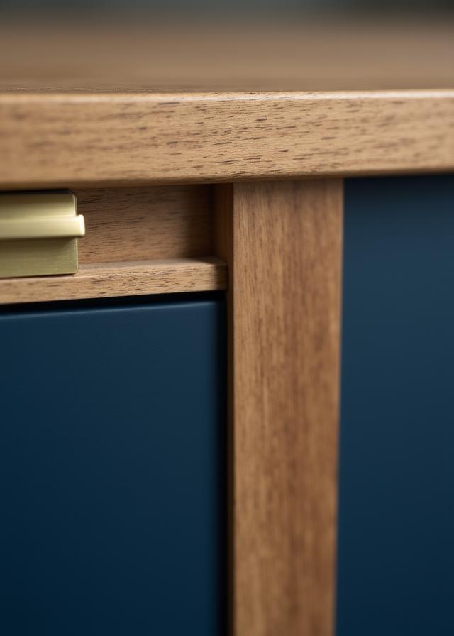 Zbliżenie na detale mebli i faktury materiałów