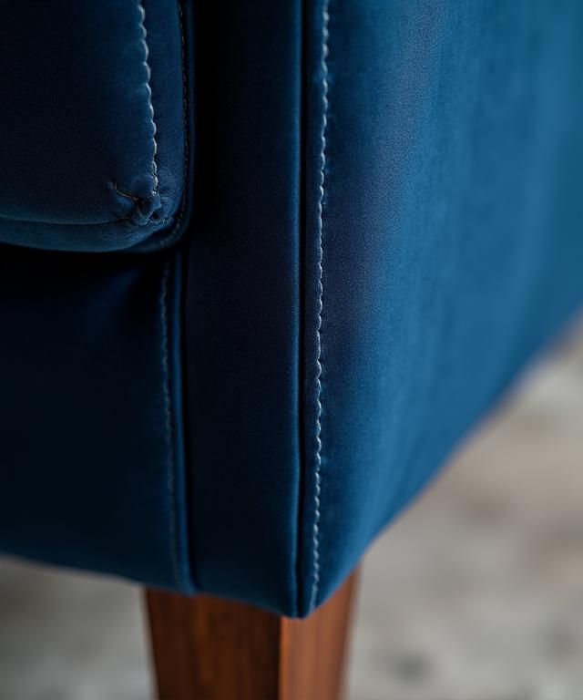 Szczegół wykończenia mebla tapicerowanego